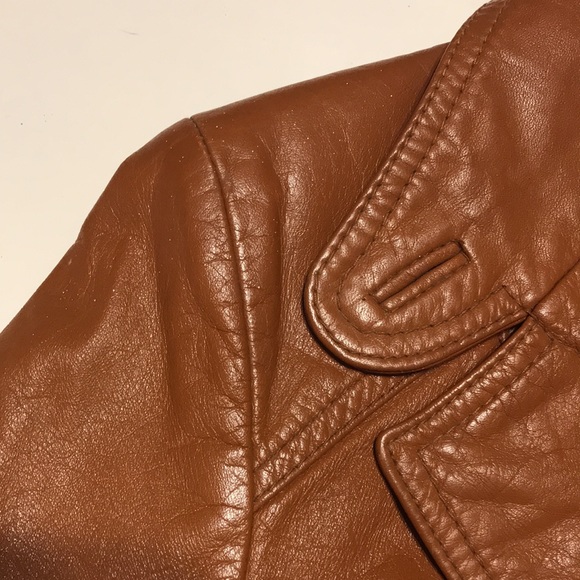 Etienne Aigner Authentic Vintage Leather Jacket Firted Size 10 Brown - Picture 4 of 16